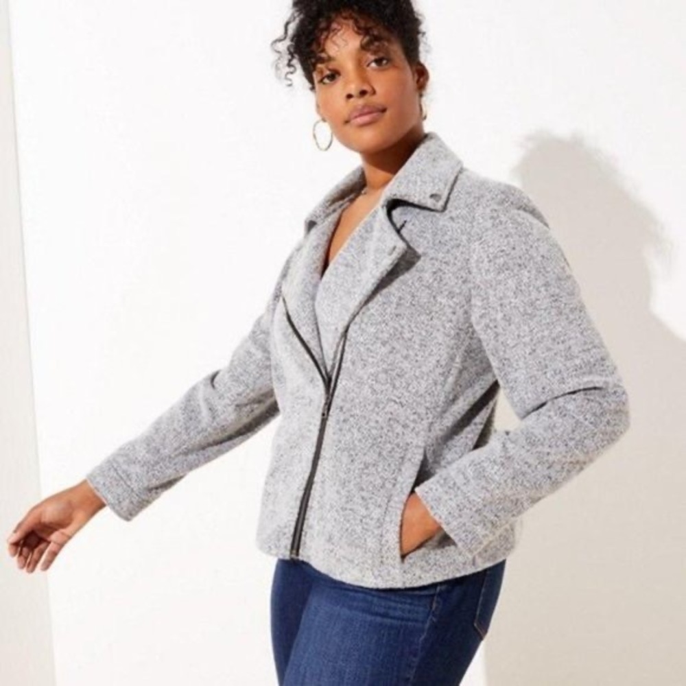 Loft PLUS Textured Heather Moto Jacket
